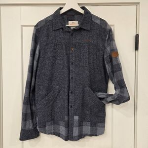Merrell Blue Textured Button-Up Shirt